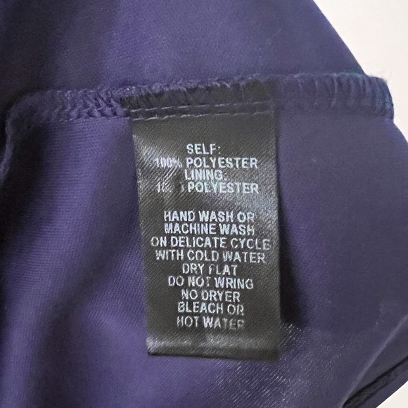 Lulus Navy Blue Floral Long Sleeve Faux-Wrap Dress | Size Small - Picture 3 of 4